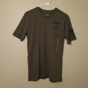 Men's Under Armour Freedom Patriotic T-Shirt, Olive Drab Military Green, Med NWT